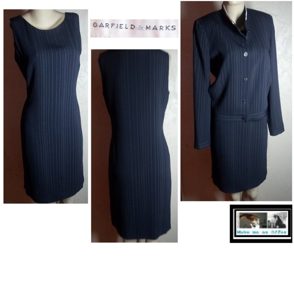 Mix and Match Suits 2 Buttons Men suit separates Black Pinstripe Dress Suit Separates Portly CUT Executive Fit Suit - Mens Portly Suit main image 1